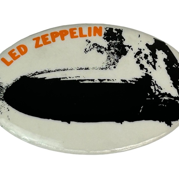 RARE ORIGINAL 1970s “ LED ZEPPLIN” PIN-BACK BUTTON CONCERT SWAN SONG Vintage - Picture 2 of 5
